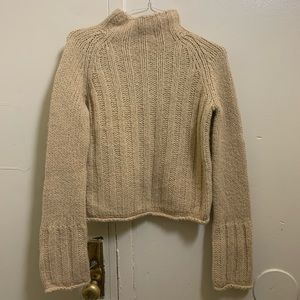 DKNY Beige Knit Turtleneck Sweater
